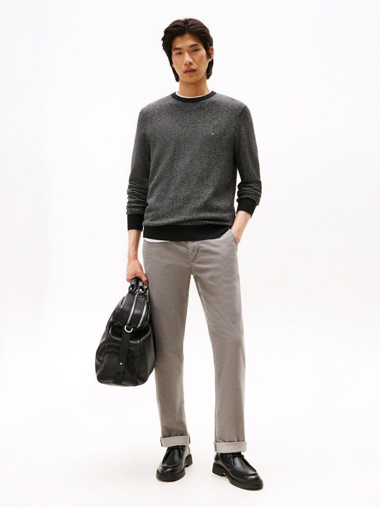 Tommy Hilfiger Erkek Gri O Yaka Triko