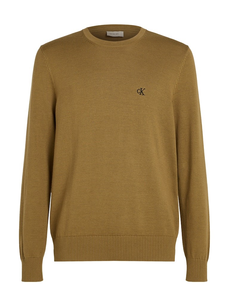 Calvin Klein Pamuk Haki Erkek Uzun Kollu Triko - J30J326745LFF