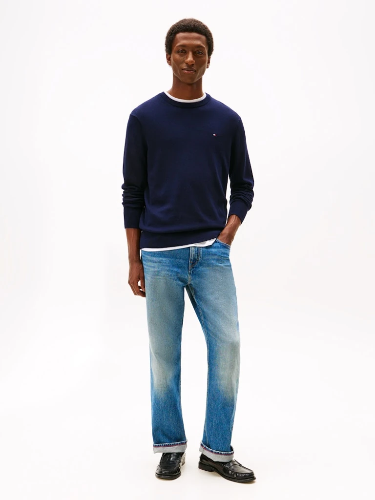 Tommy Hilfiger Erkek Lacivert O Yaka Triko