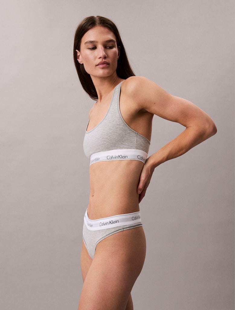 Calvin Klein Kadın Gri Pamuk Külot String  Külot