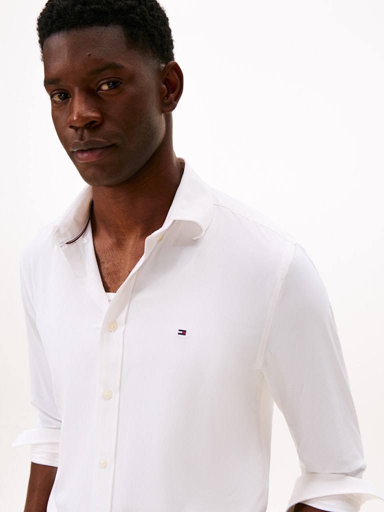 Tommy Hilfiger Erkek Normal Kesim Beyaz Gömlek