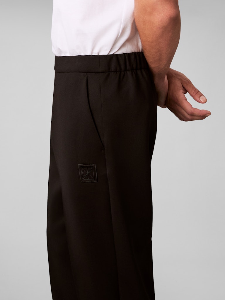 Calvin Klein Erkek Siyah Düz Paça Eşofman Altı