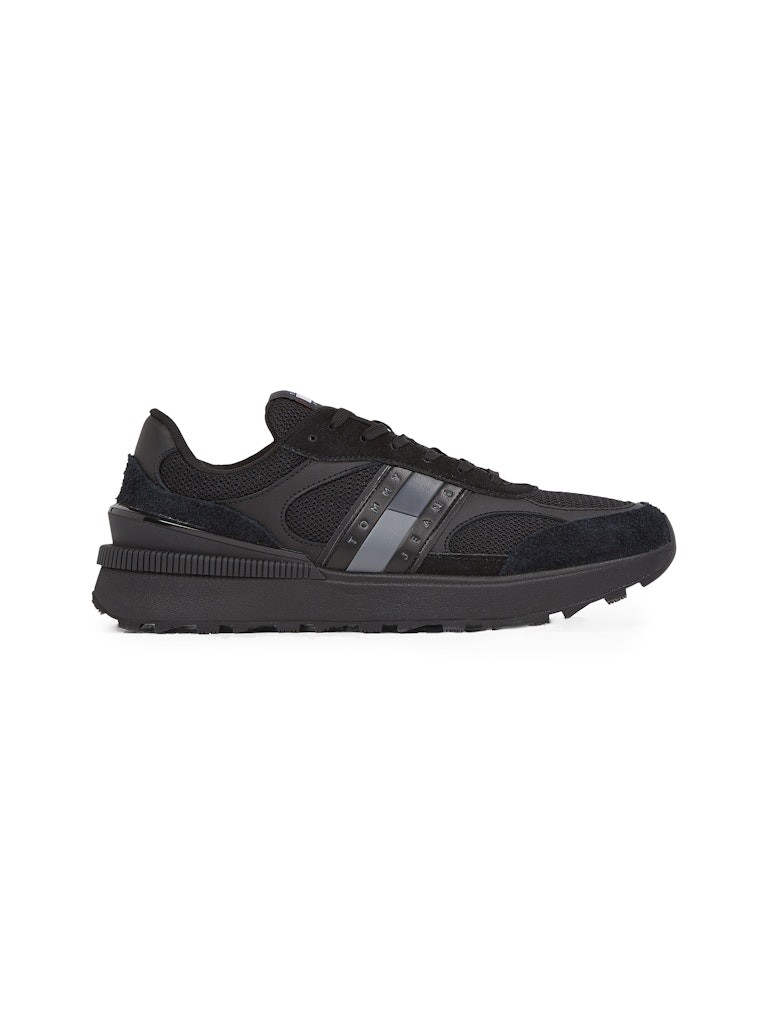 Tommy Hilfiger Süet Siyah Erkek Kısa Taban Sneakers - EM0EM01537BDS