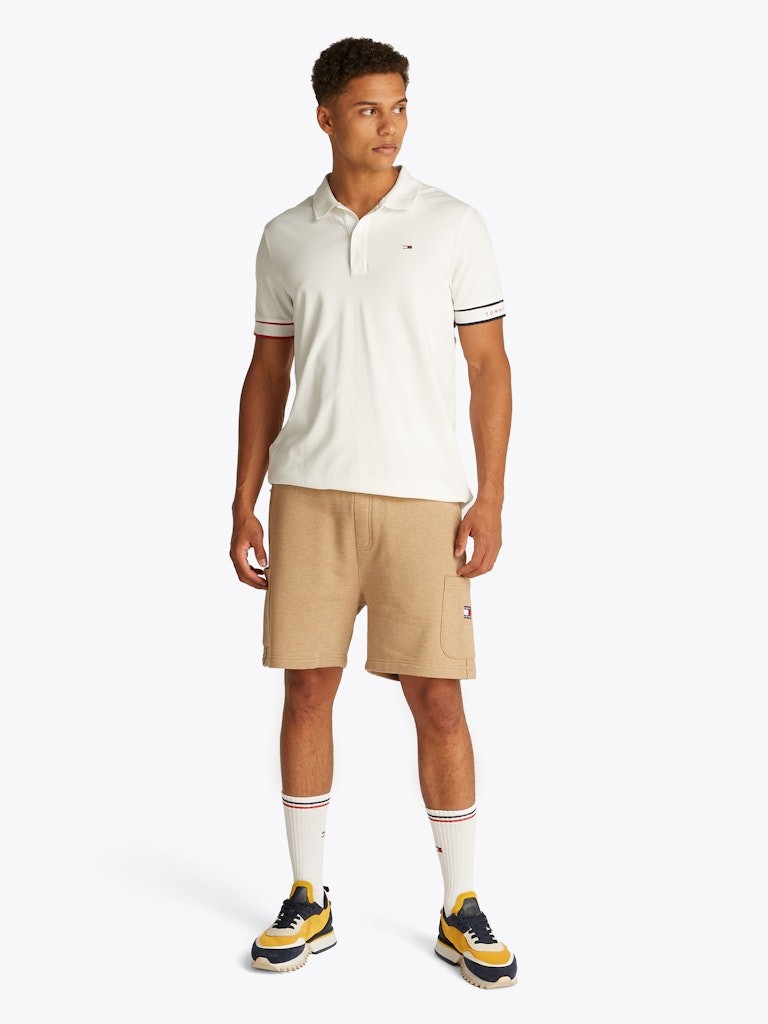 Tommy Hilfiger Rejeneratif Pamuk Beyaz Erkek Kısa Kollu Düğmeli Polo Yaka T-Shirt - DM0DM21306YBL