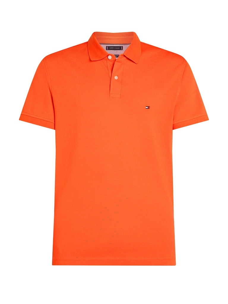 Tommy Hilfiger Organik Pamuk Turuncu Erkek Kısa Kollu Düğmeli Polo Yaka T-Shirt - MW0MW17770SCX
