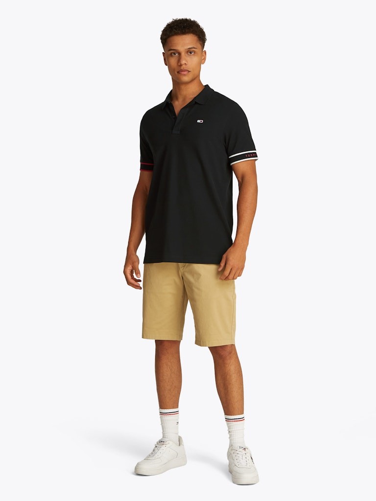 Tommy Hilfiger Pamuk Siyah Erkek Kısa Kollu Düğmeli Polo Yaka T-Shirt - DM0DM21306BDS