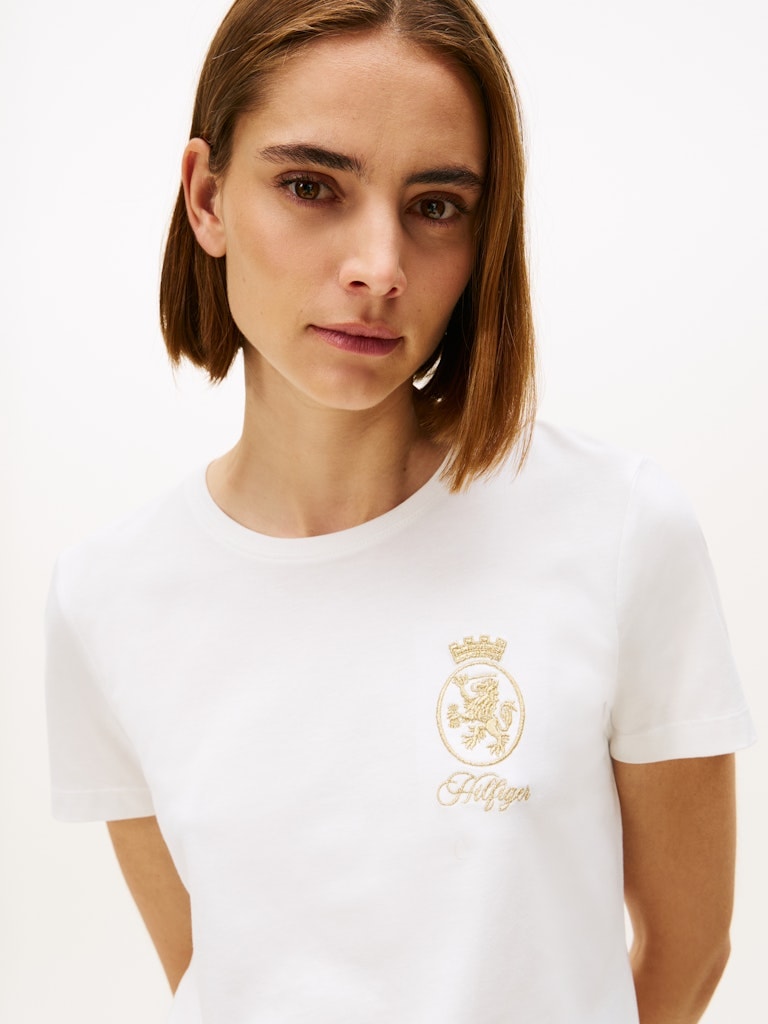 Tommy Hilfiger Kadın Beyaz O Yaka T-Shirt