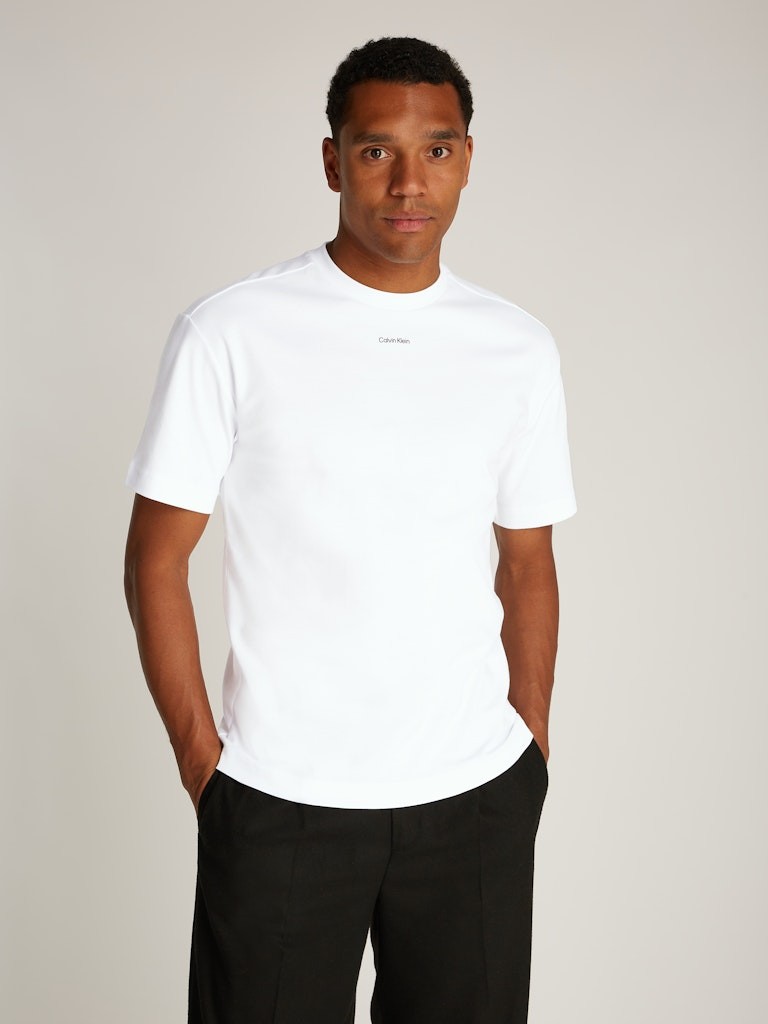 Calvin Klein Rejeneratif Pamuk Beyaz Erkek Kısa Kollu T-Shirt - K10K112487YAF
