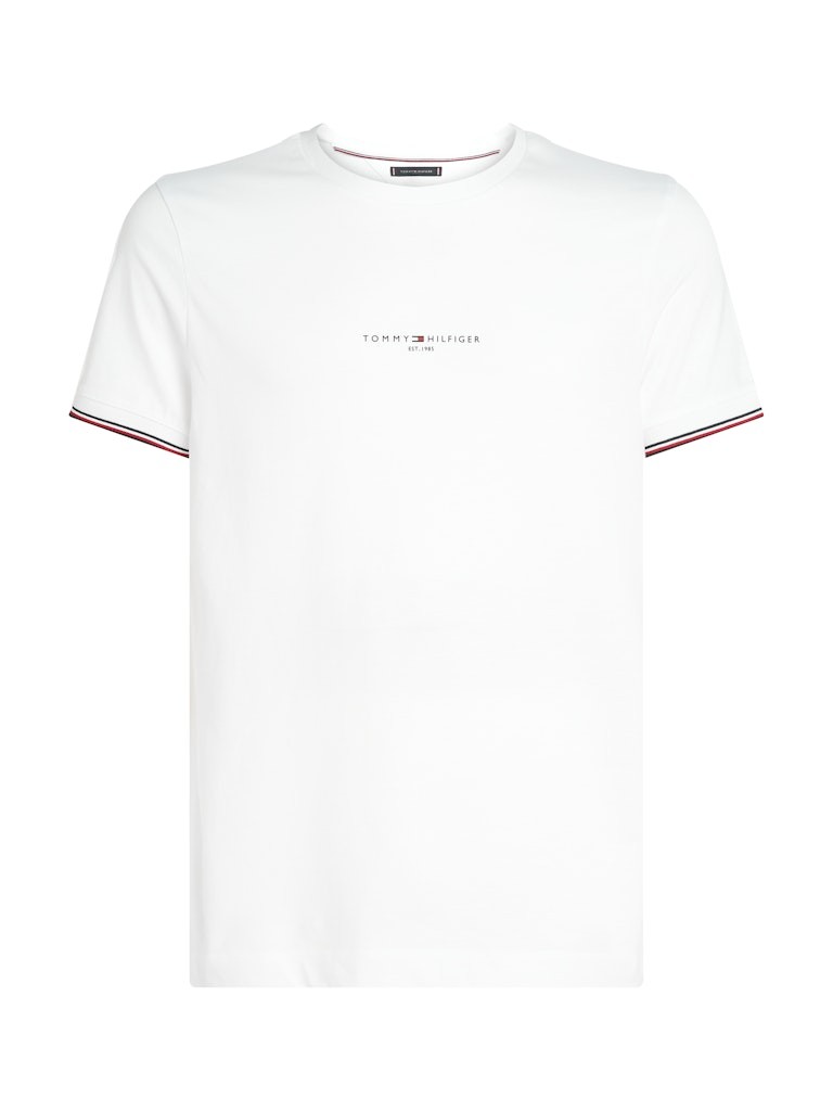 Tommy Hilfiger Rejeneratif Pamuk Beyaz Erkek Kısa Kollu T-Shirt - MW0MW32584YBR