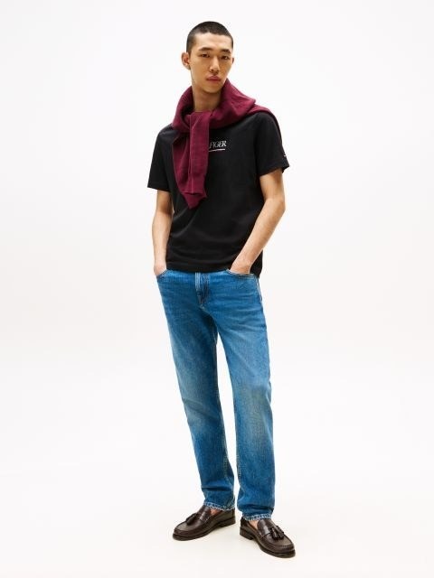 Tommy Hilfiger Erkek Siyah O Yaka T Shirt - MW0MW40324BDS