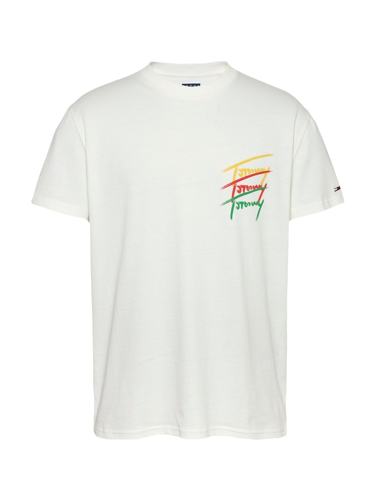 Tommy Hilfiger Rejeneratif Pamuk Beyaz Erkek Kısa Kollu T-Shirt - DM0DM20771YBL