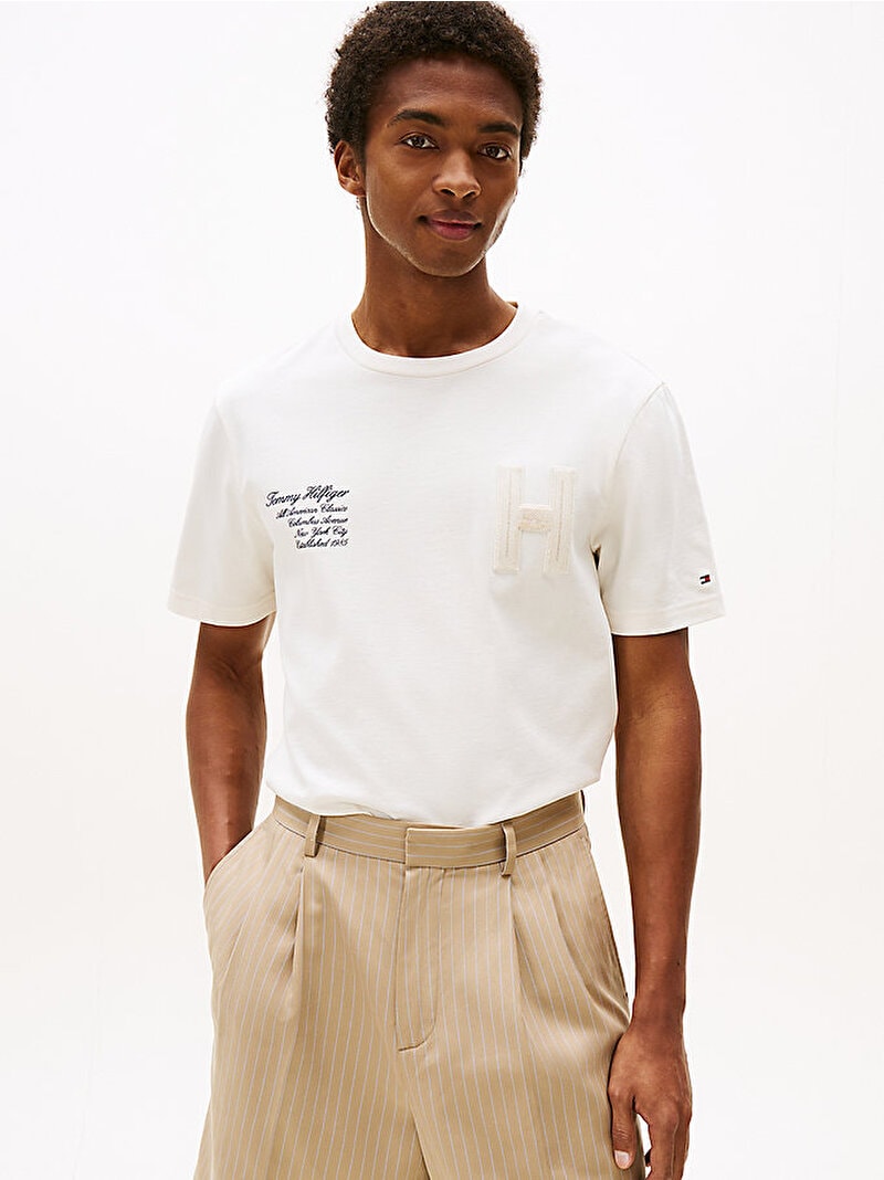 Tommy Hilfiger Sarı Erkek Varsity Hilfiger T-shirt