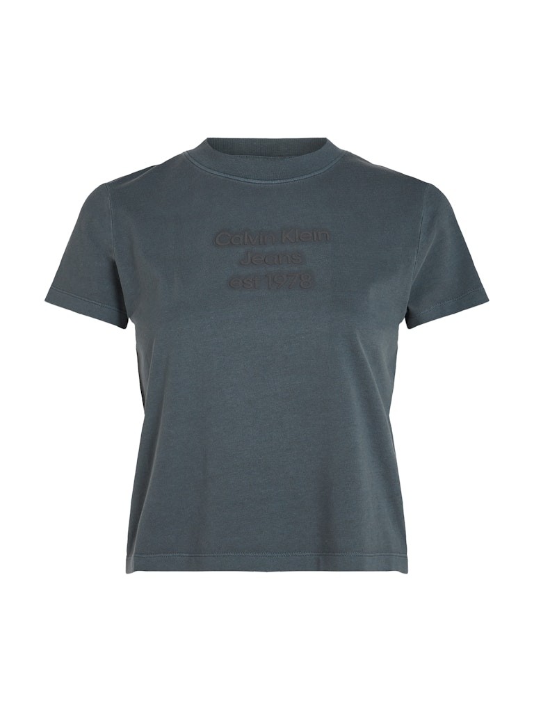 Calvin Klein Rejeneratif Pamuk Antrasit Kadın Kısa Kollu T-Shirt - J20J224988PT2