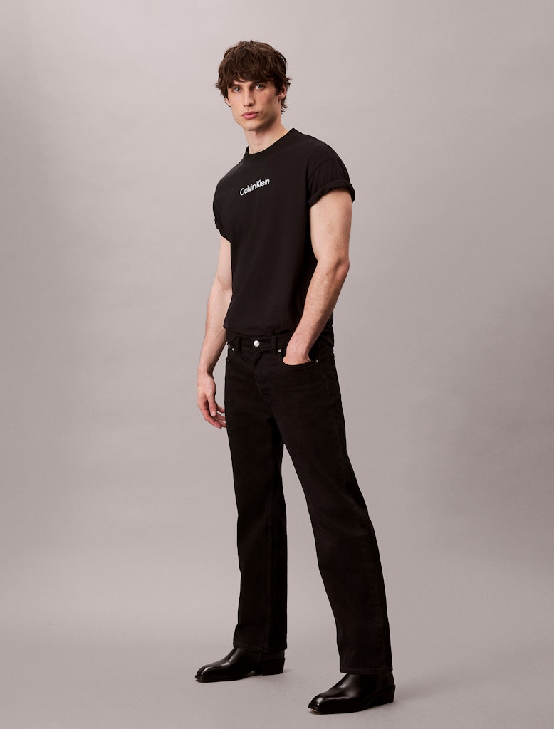 Calvin Klein Erkek Siyah O Yaka Logolu T-Shirt