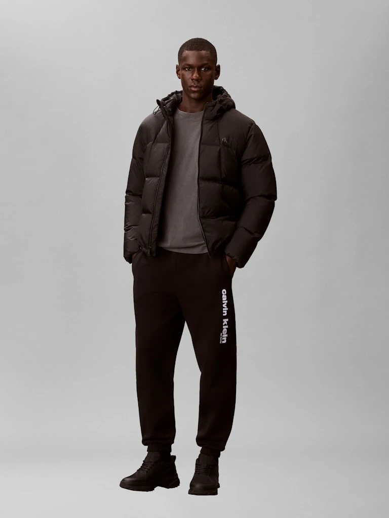 Calvin Klein Erkek Siyah Pamuk Normal Kesim Lastik Paça Eşofman Altı