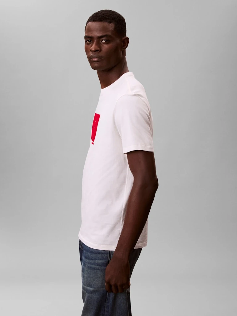 Calvin Klein Erkek Beyaz Pamuk O Yaka Kısa Kolu T-Shirt