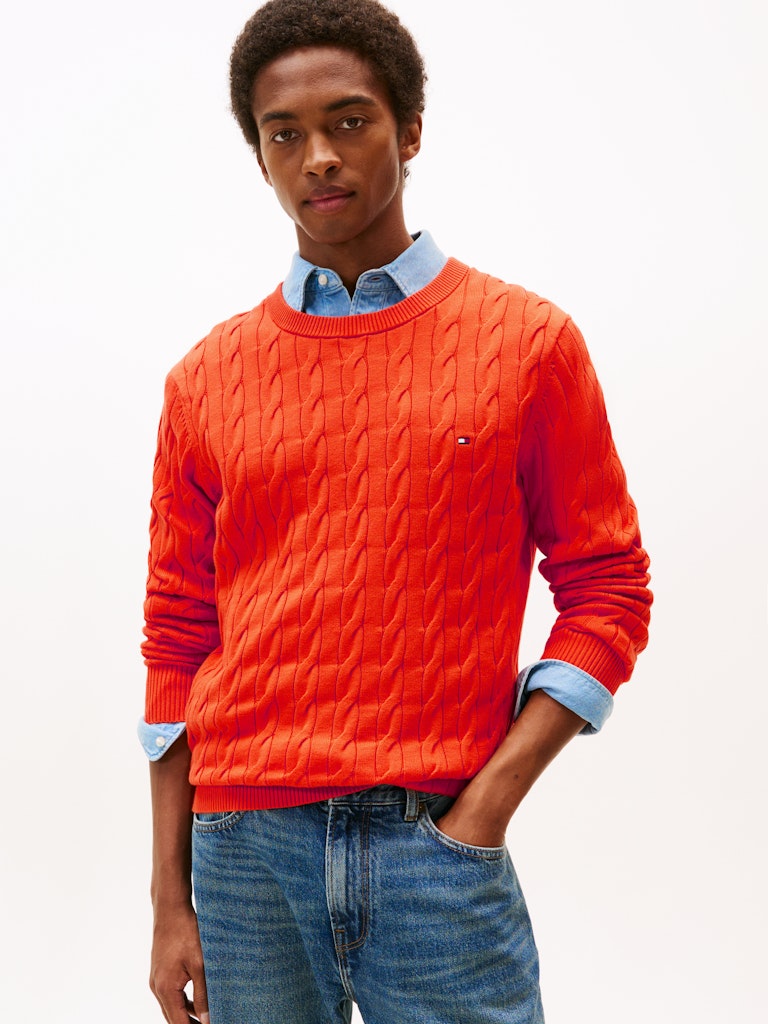 Tommy Hilfiger Erkek Turuncu  O Yaka  Triko