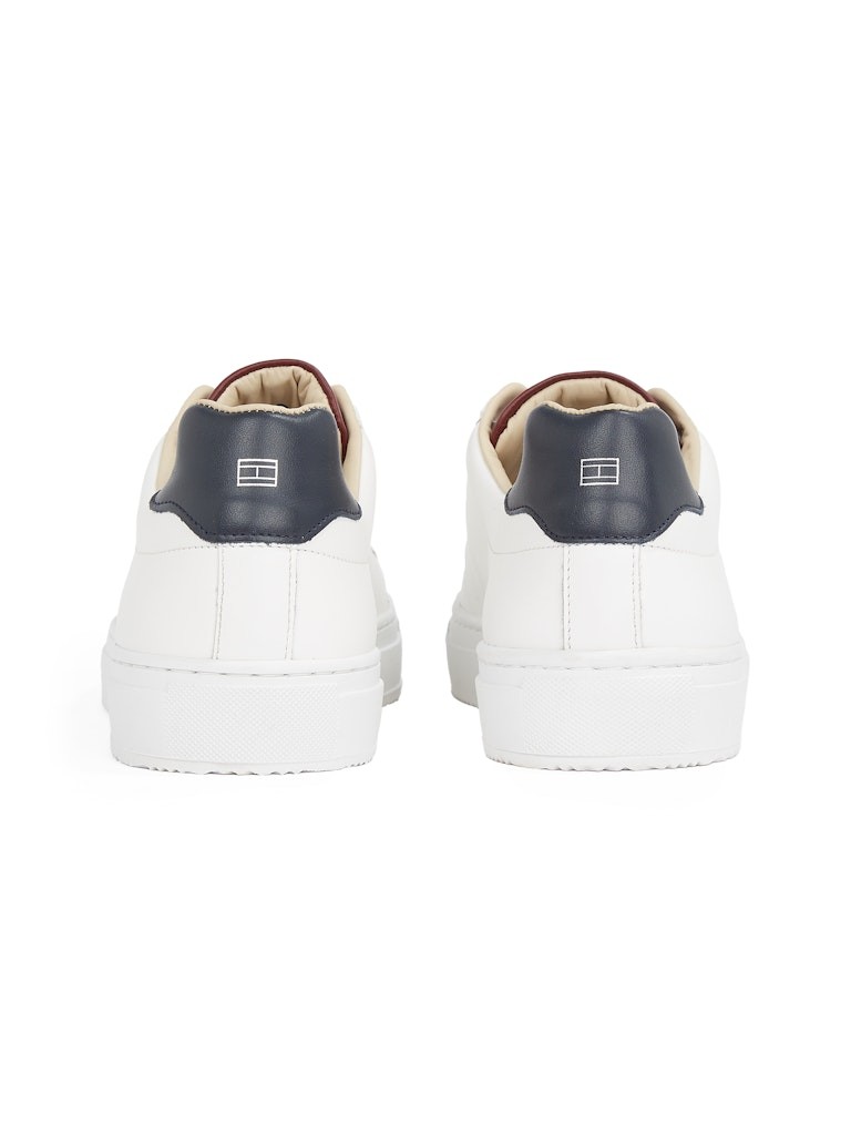 Tommy Hilfiger Deri Beyaz Erkek Kısa Taban Sneakers - FM0FM054120K5