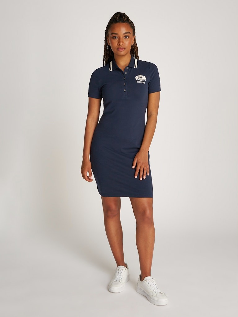 Tommy Hilfiger Pamuk Lacivert Kadın Kısa Kollu Polo Elbise - WW0WW43841C1G
