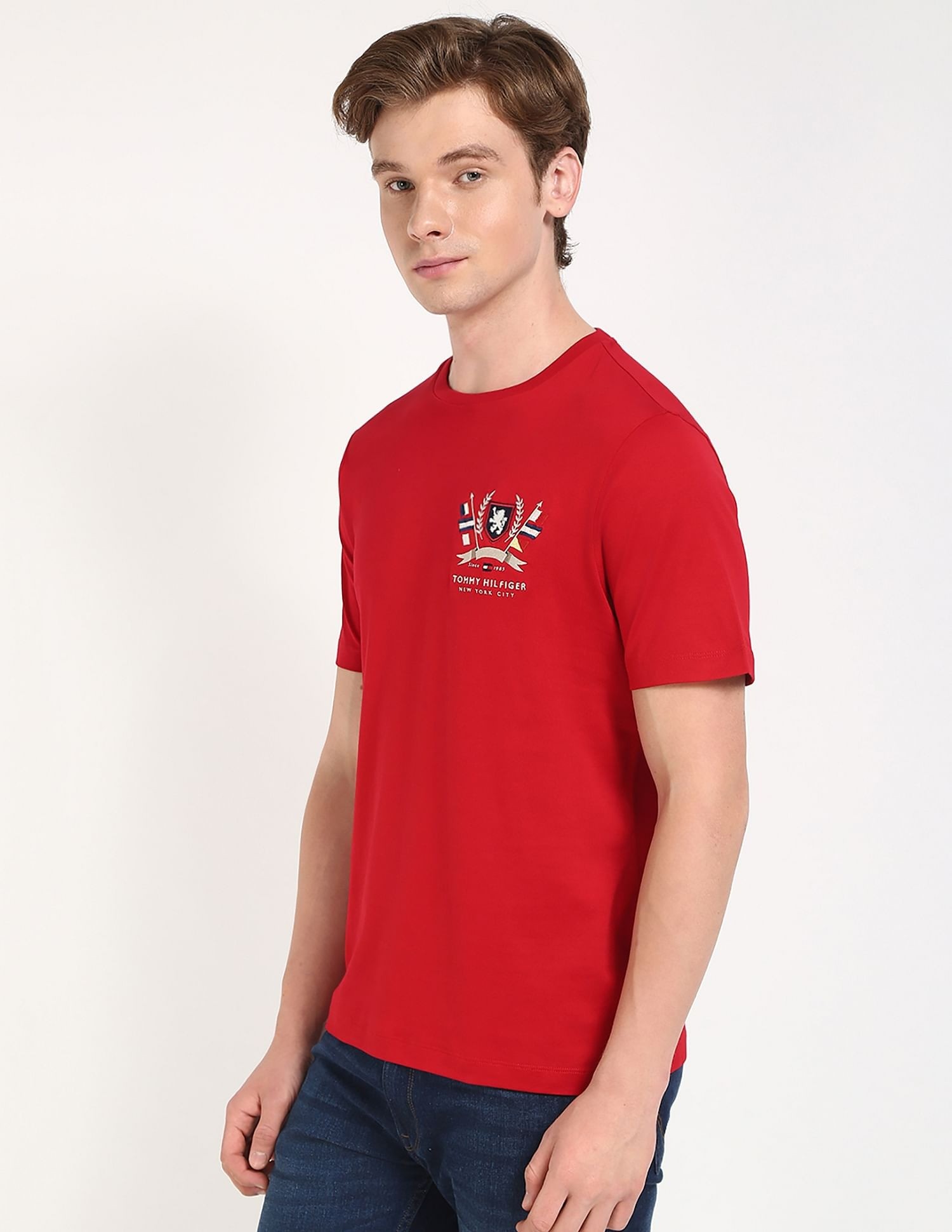 Tommy Hilfiger Pamuk Kırmızı Erkek Kısa Kollu T-Shirt - MW0MW39970XLD