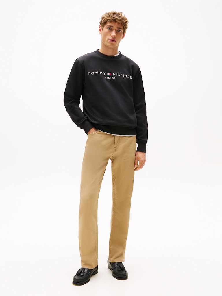 Tommy Hilfiger Erkek Siyah O Yaka Sweatshirt