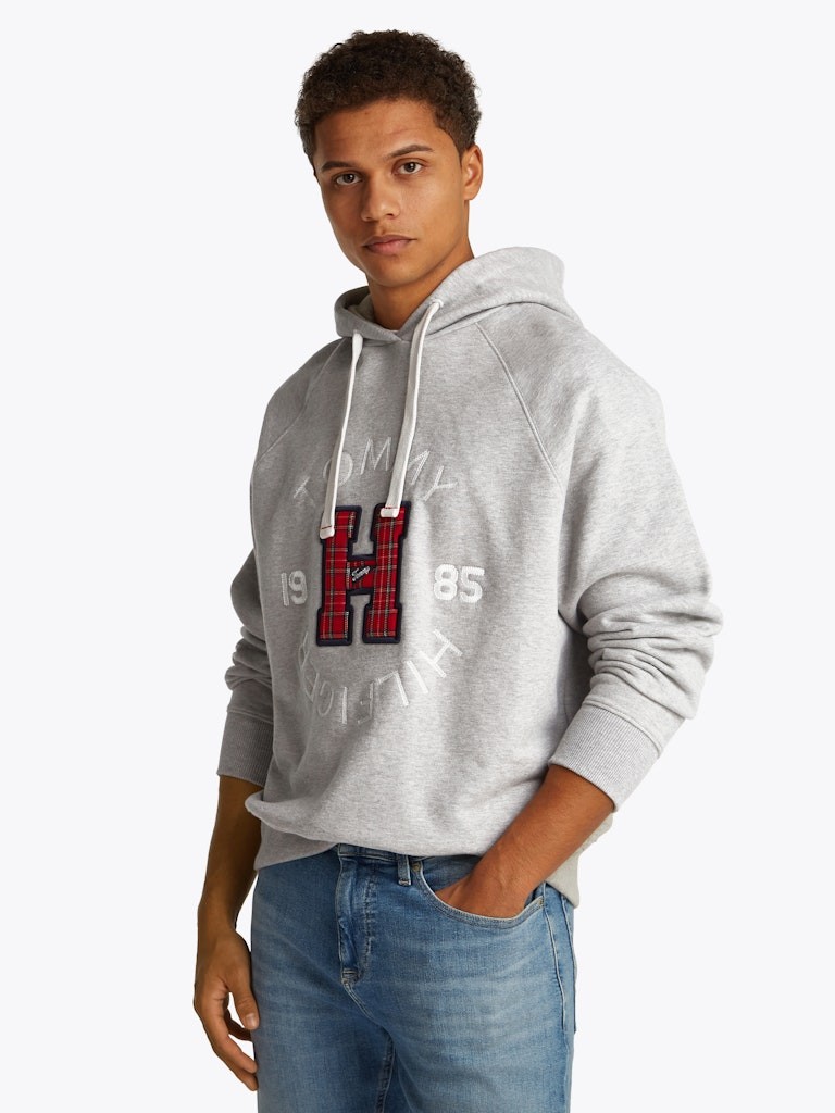 Tommy Hilfiger Logolu Erkek Gri Sweatshirt - DM0DM21259P01