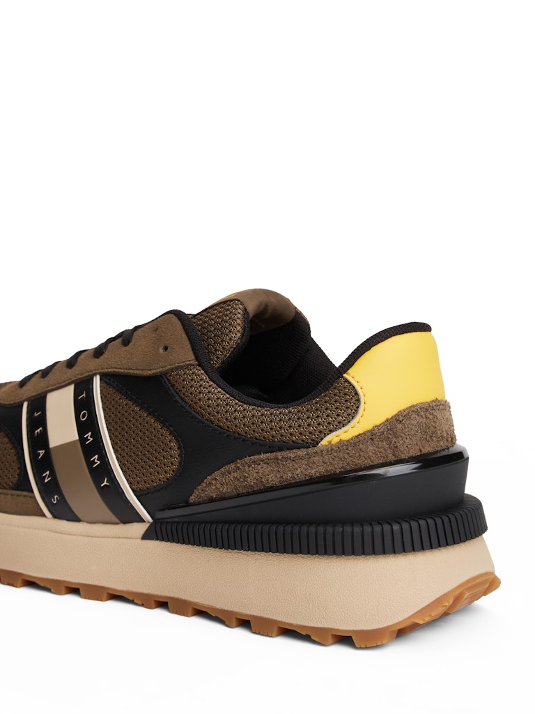 Tommy Hilfiger Erkek Kahverengi Kısa Taban Runner Sneakers