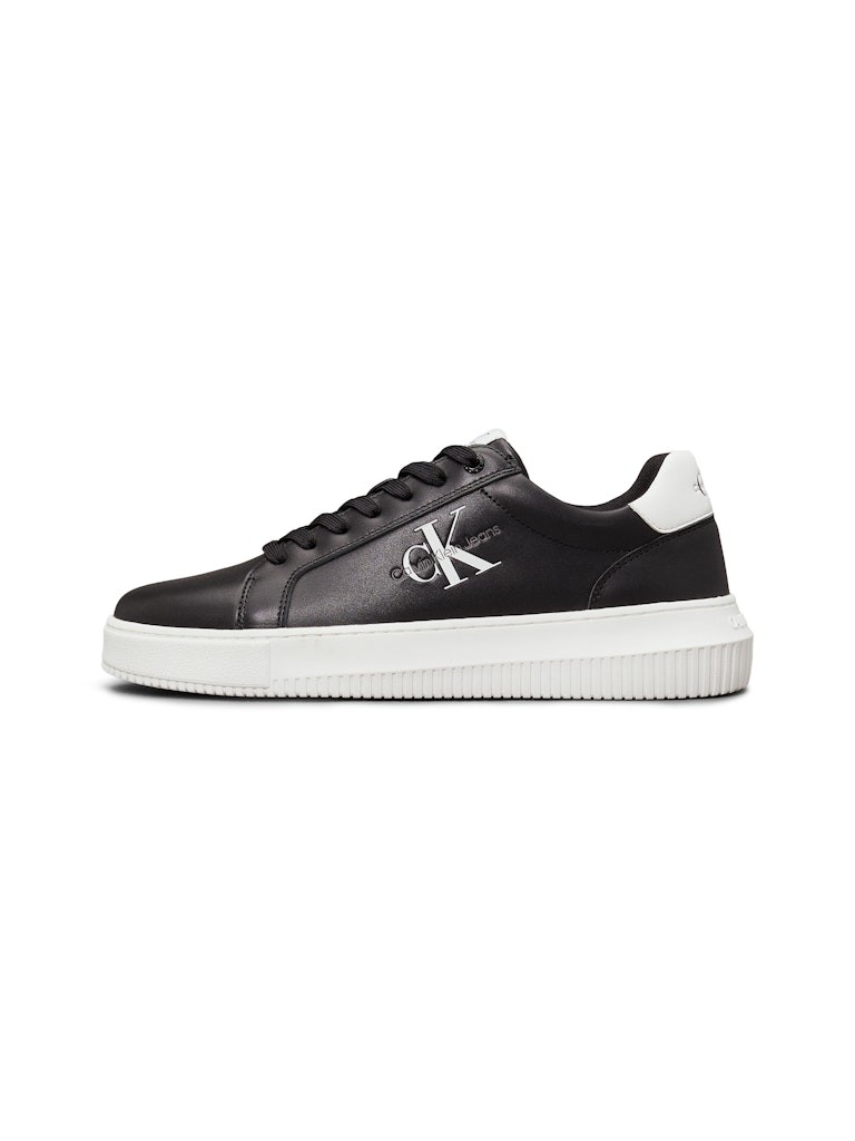Calvin Klein Deri Siyah Erkek Kısa Taban Sneakers - YM0YM006810GJ