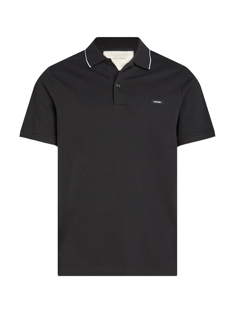 Calvin Klein Organik Pamuk Siyah Erkek Kısa Kollu Düğmeli Polo Yaka T-Shirt - K10K112751BEH