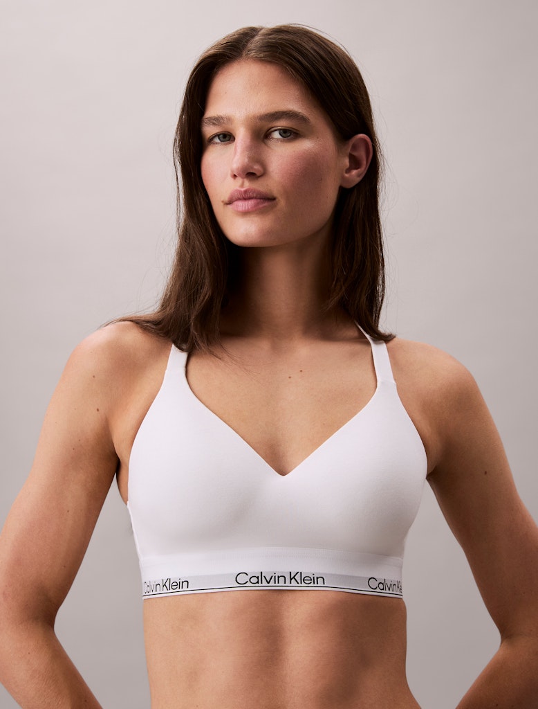 Calvin Klein Kadın Beyaz Pamuk Spor  Sütyen