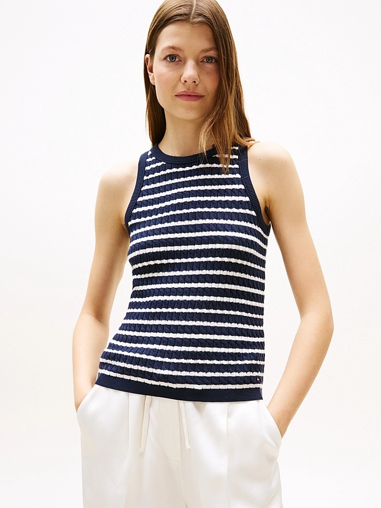 Tommy Hilfiger Kadın Lacivert Atlet Triko - WW0WW457060BB