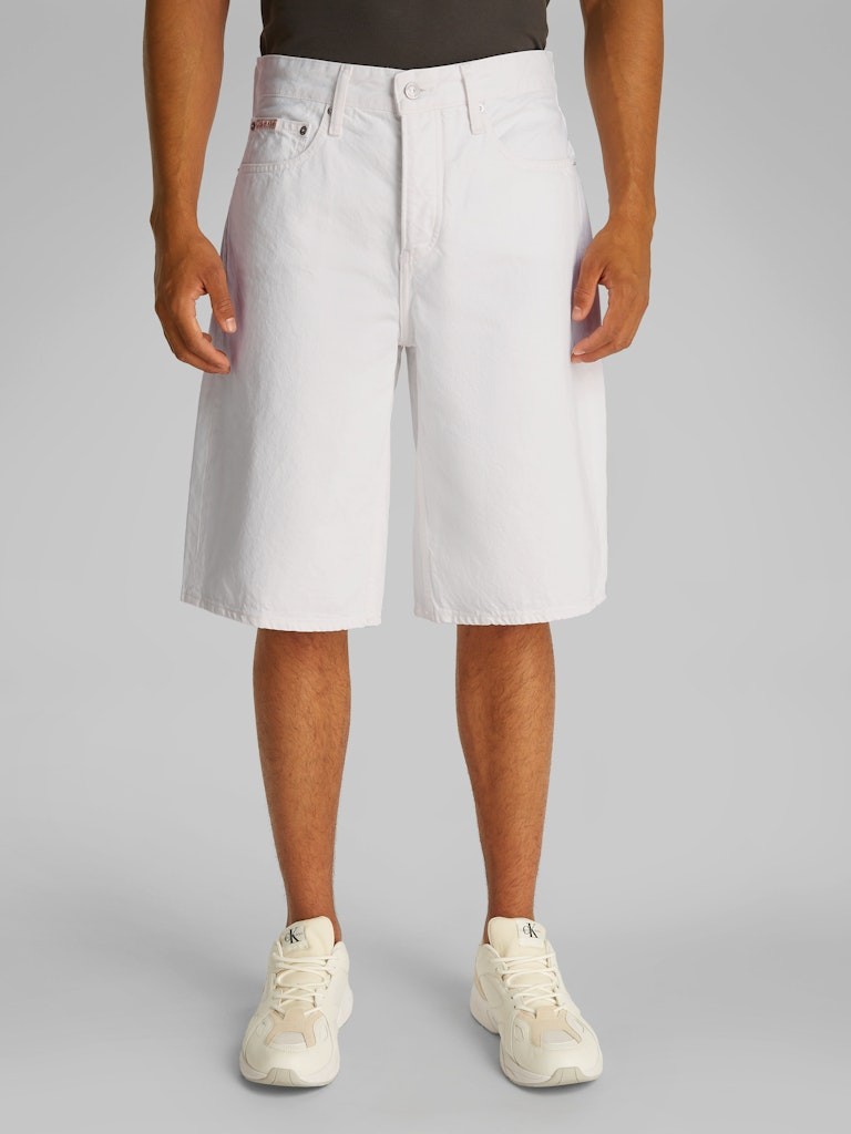 Calvin Klein Denim Beyaz Erkek 5 Cep Şort - J30J3272241AA