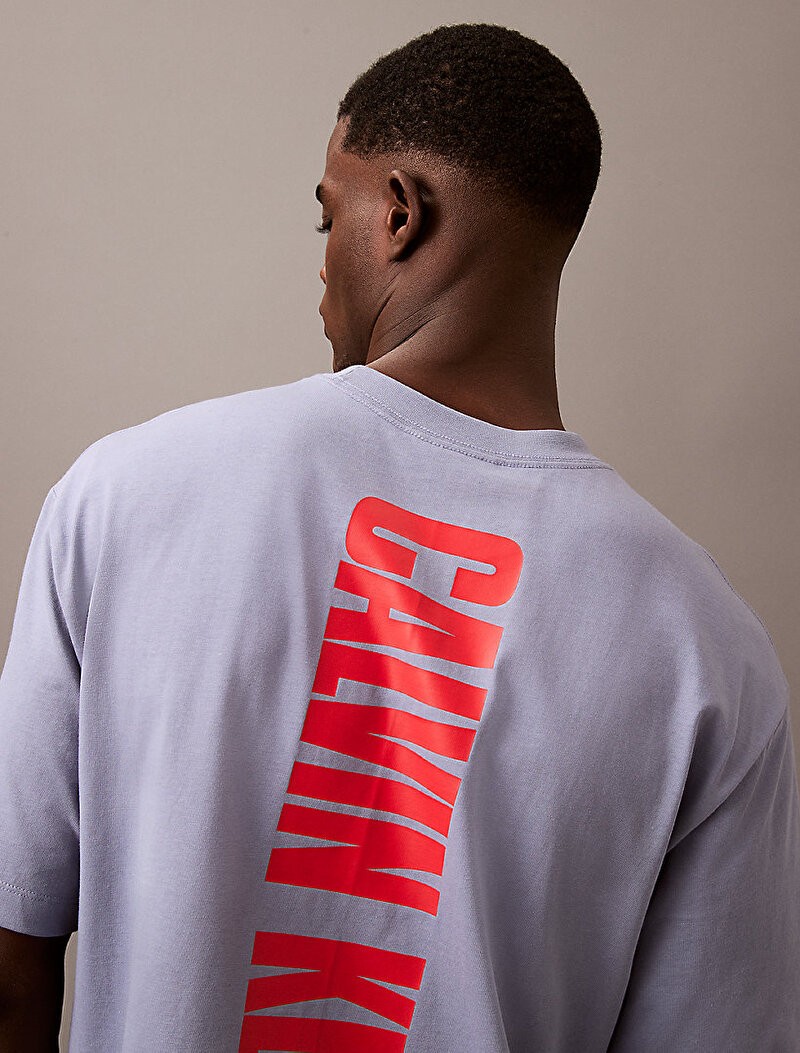 Calvin Klein Rejeneratif Pamuk Mavi Erkek Kısa Kollu T-Shirt - LV04RB851GTMP
