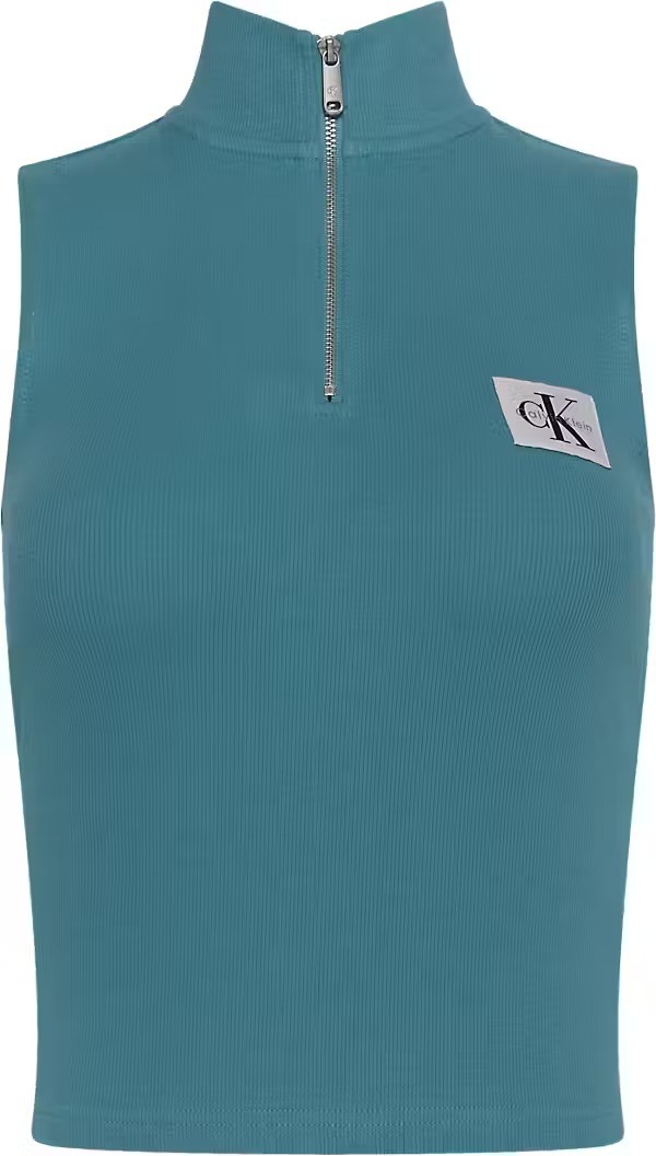 Calvin Klein Kadın Yeşil Atlet Fermuarlı T Shirt - LV047C909GXEG