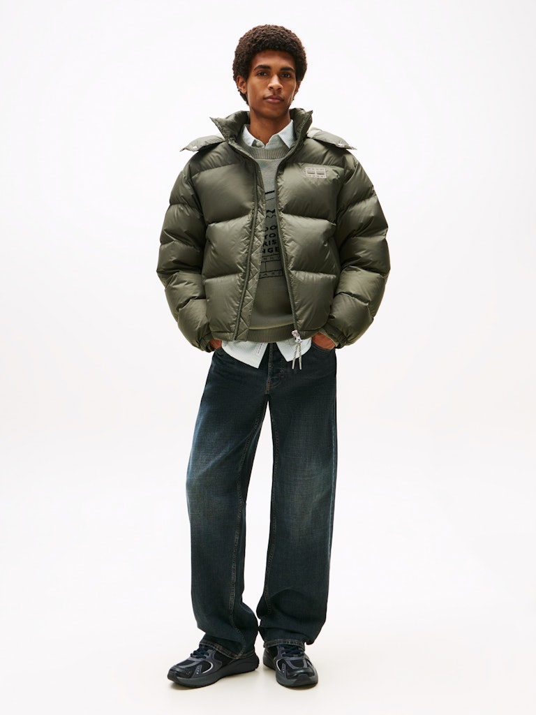 Tommy Hilfiger Erkek Kaz Tüyü Puffer Yeşil Mont