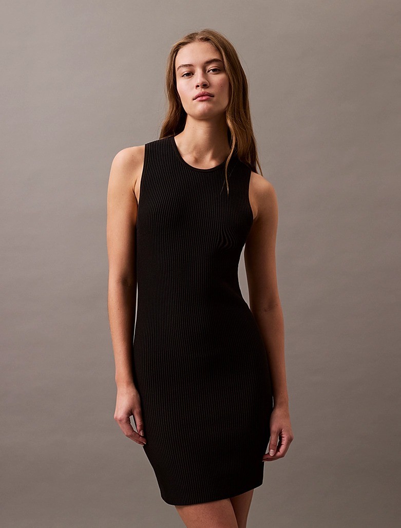 Calvin Klein Pamuk Siyah Kadın Kolsuz Elbise - LV047B319GUB1