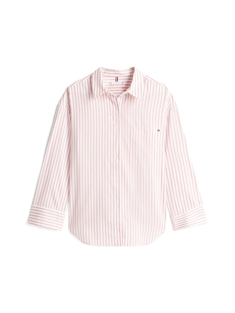 Tommy Hilfiger Kadın Pembe Uzun Kollu Gömlek