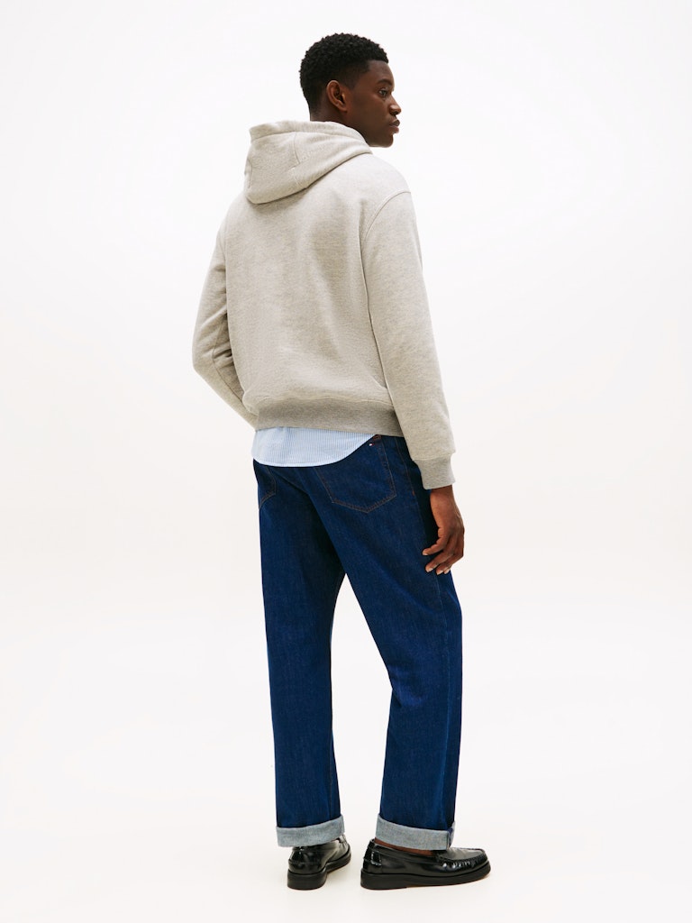 Tommy Hilfiger Erkek Kapşonlu Gri Sweatshirt