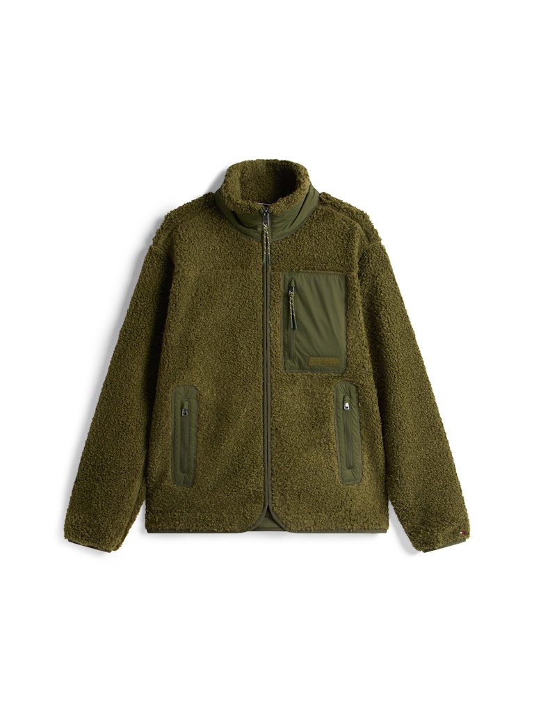 Tommy Hilfiger Erkek Tam Fermuar Yeşil Sweatshirt