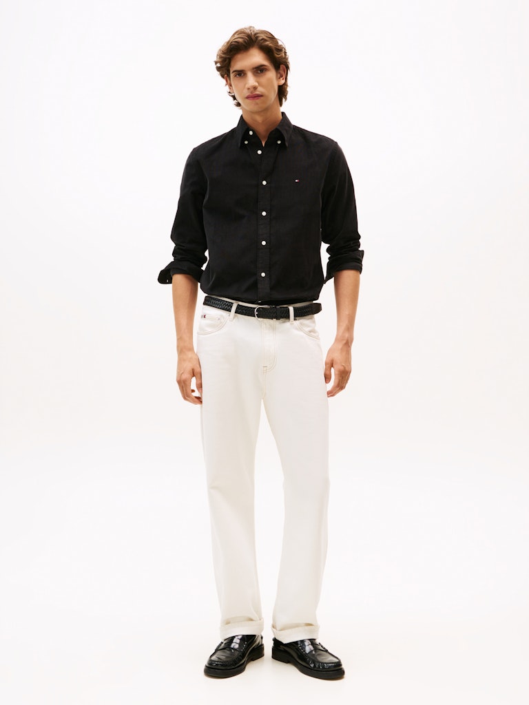 Tommy Hilfiger Erkek Normal Kesim Siyah Gömlek