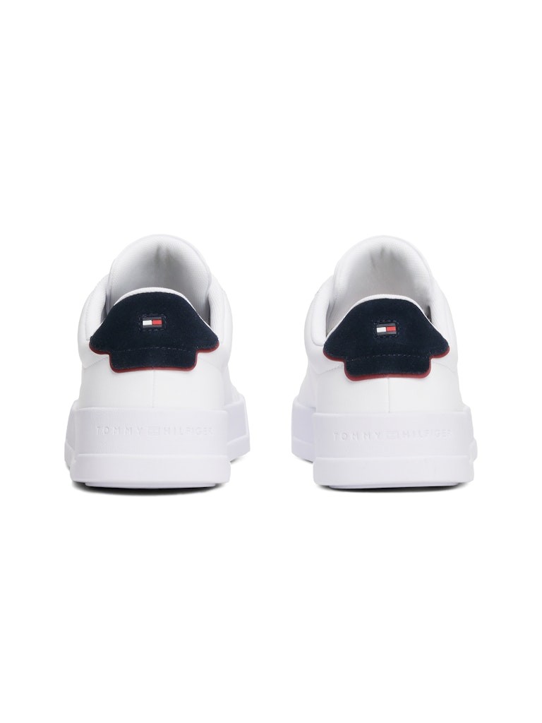Tommy Hilfiger Deri Beyaz Erkek Kısa Taban Sneakers