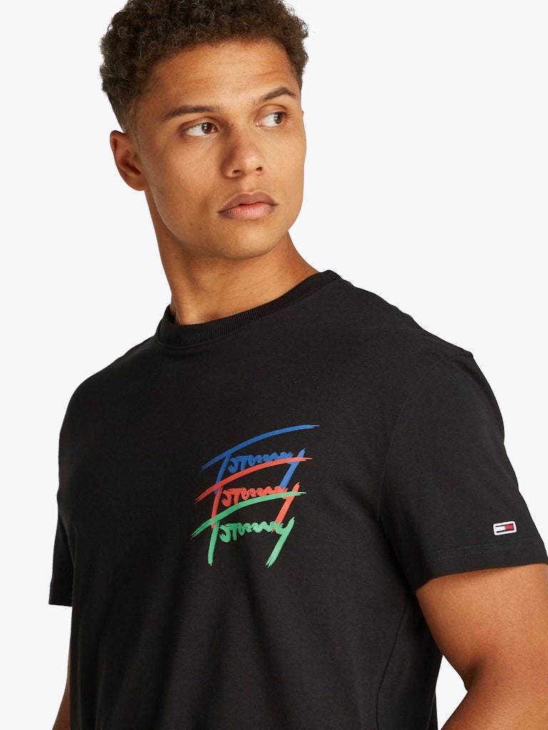 Tommy Hilfiger Rejeneratif Pamuk Siyah Erkek Kısa Kollu T-Shirt - DM0DM20771BDS
