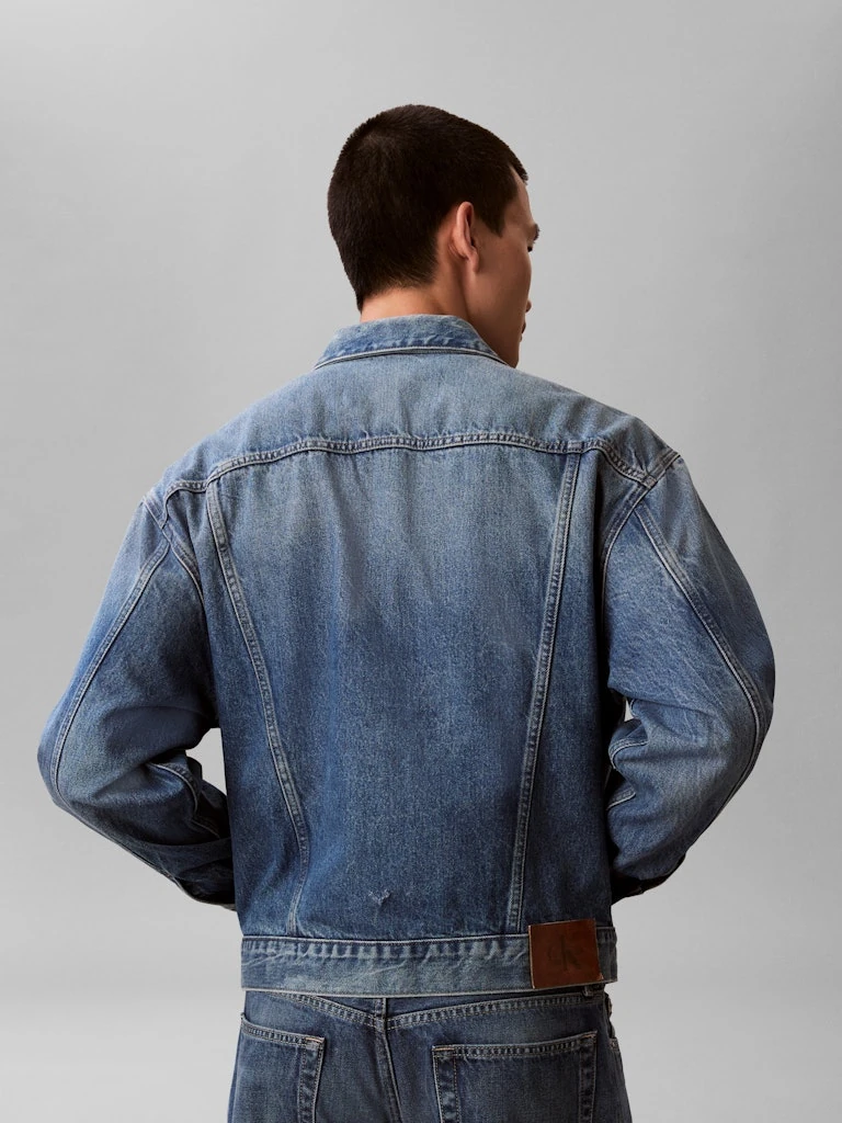 Calvin Klein Erkek Mavi Denim Kot Mont