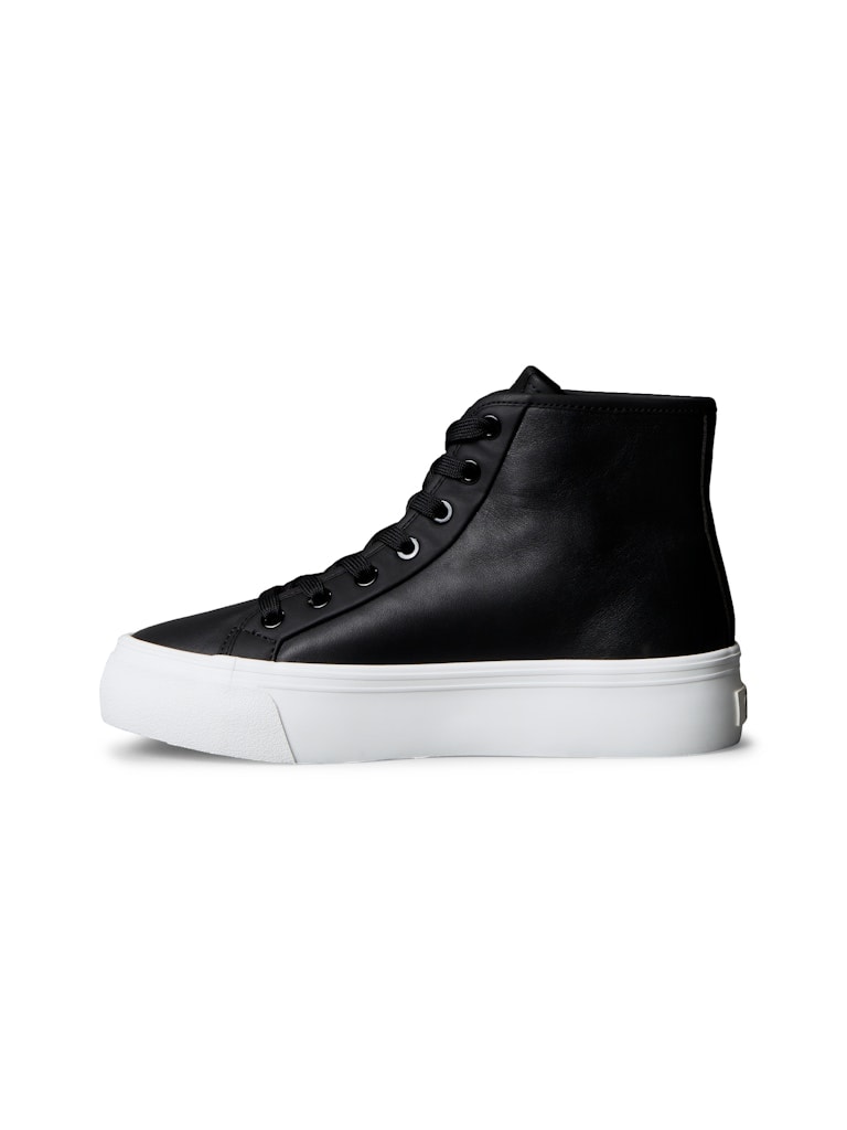 Calvin Klein Kadın Siyah Deri Kısa Taban Yarım Boğazlı Sneakers