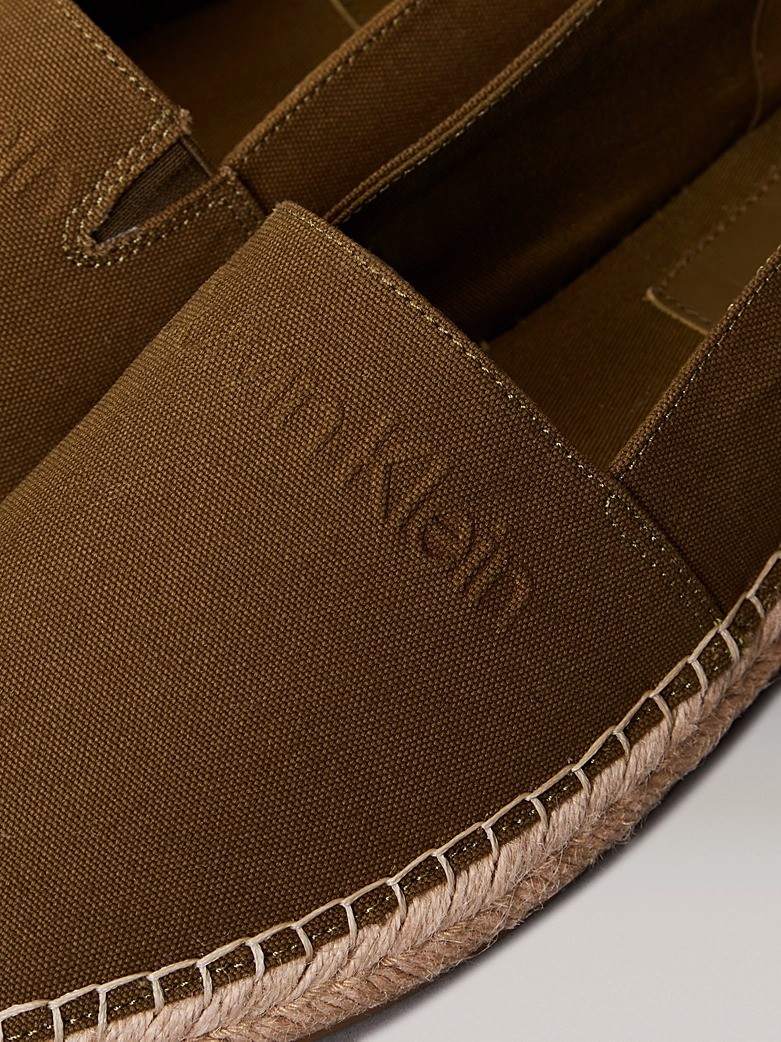 Calvin Klein Pamuk Haki Erkek Espadril Ayakkabı - HM0HM01808LEO