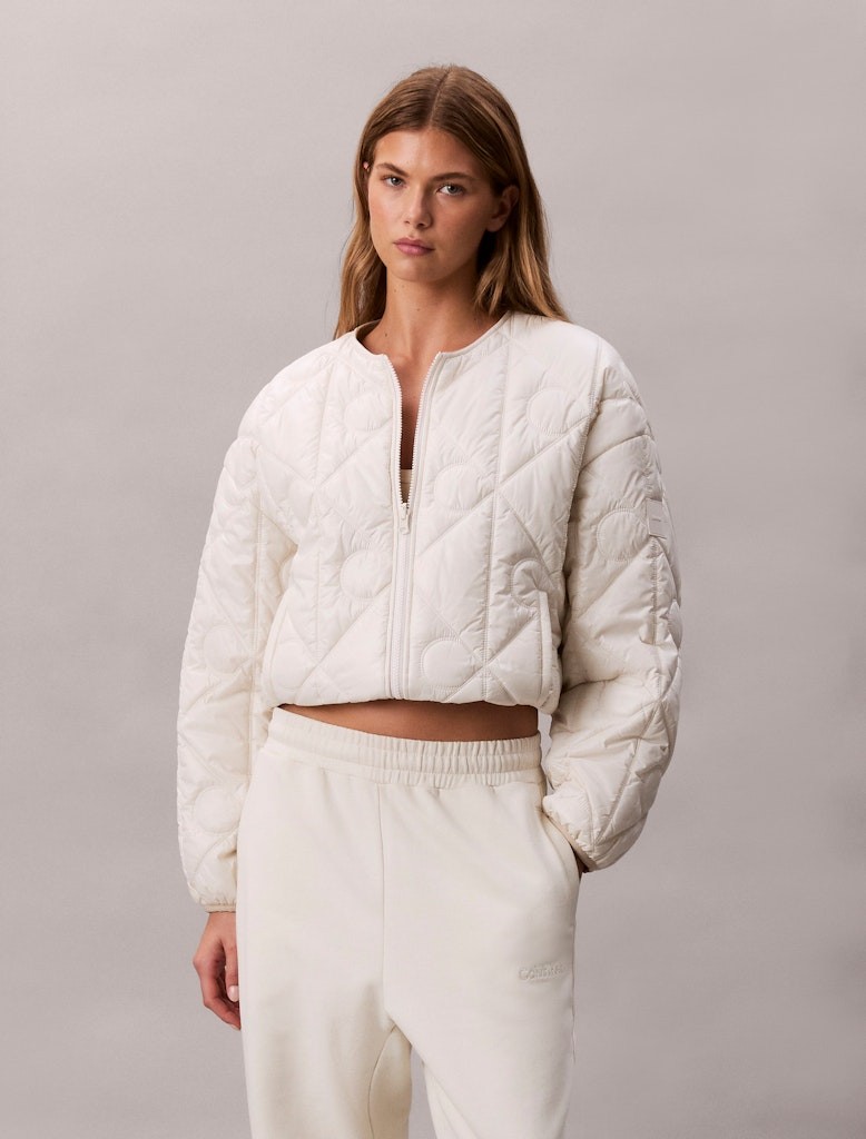 Calvin Klein Kadın Bej Kapitone Mont