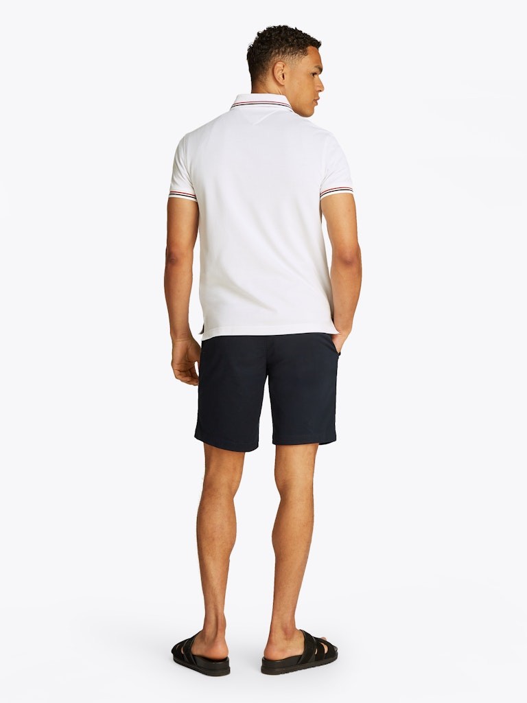 Tommy Hilfiger Pamuk Beyaz Erkek Kısa Kollu Düğmeli Polo Yaka T-Shirt - MW0MW37346YBR