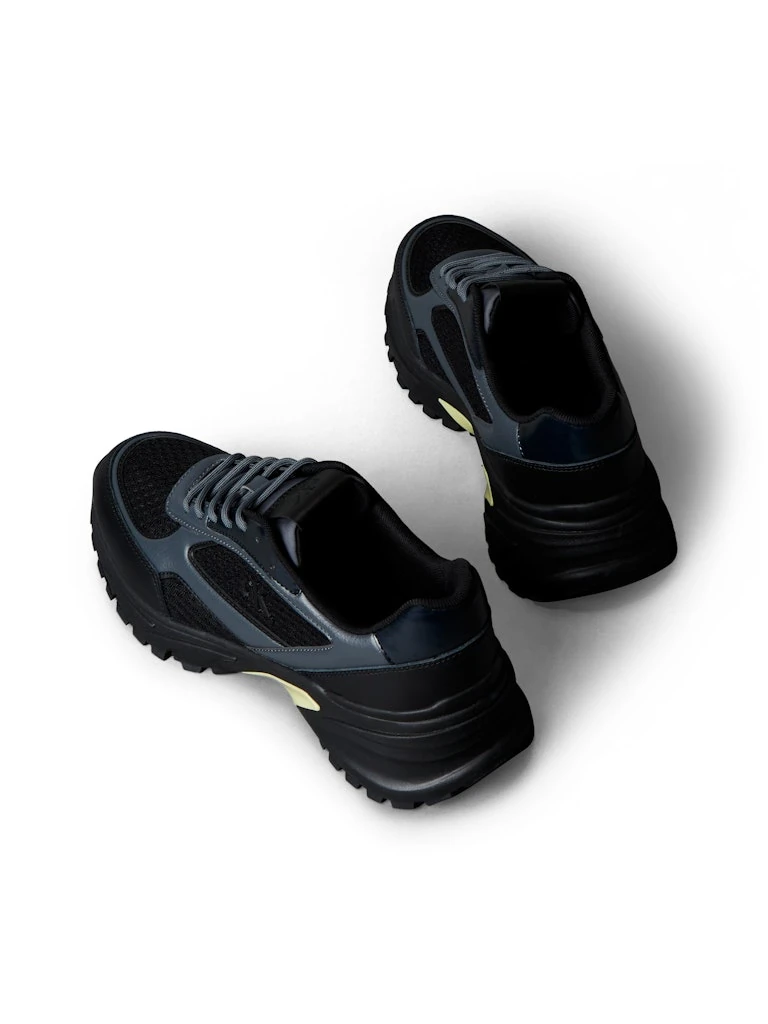 Calvin Klein Erkek Siyah Kalın Taban Runner Sneakers