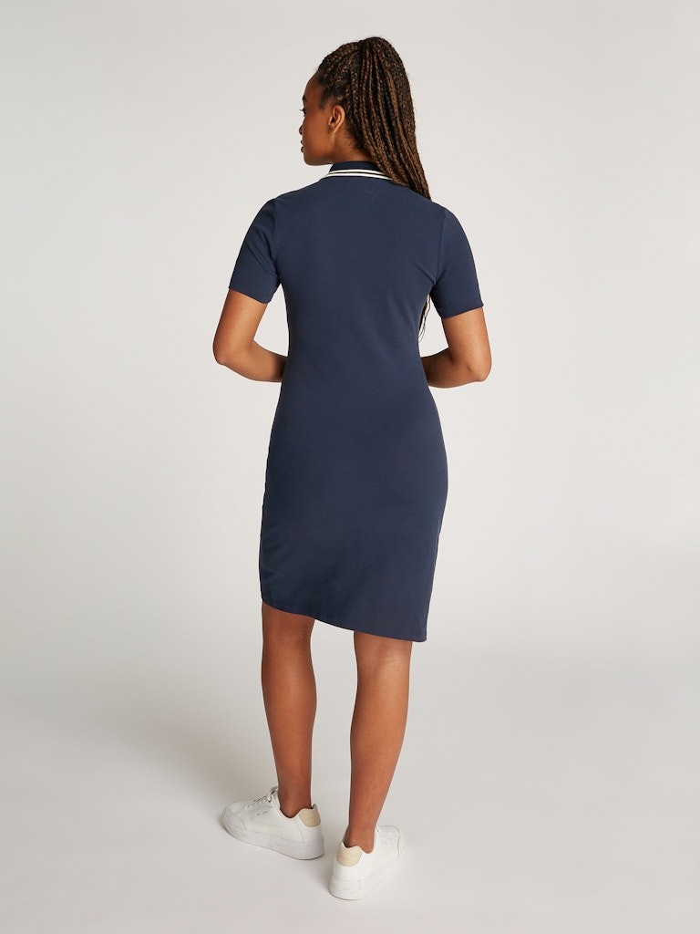 Tommy Hilfiger Pamuk Lacivert Kadın Kısa Kollu Polo Elbise - WW0WW43841C1G