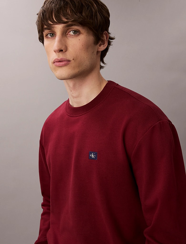 Calvin Klein Pamuklu Bordo Sweatshirt